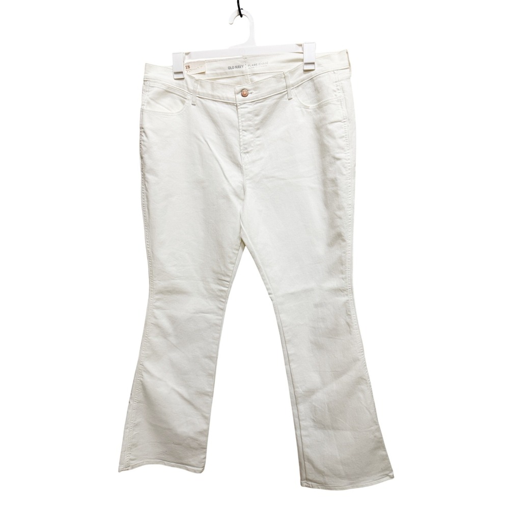 Old Navy Womens White Mid Rise Flare Jeans Size 18 Regular NWT